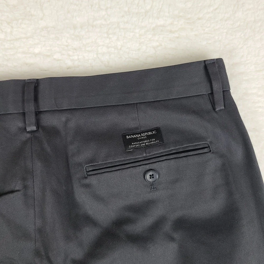 Banana Republic Pants Mens 34x32 Charcoal Gray Tapered Fit‎ Chino RMC *